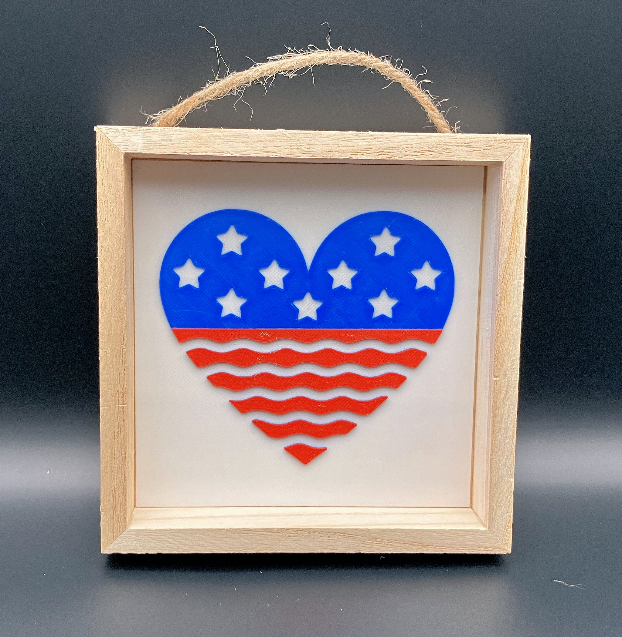 4th of July Heart Shaped Flag Box Design