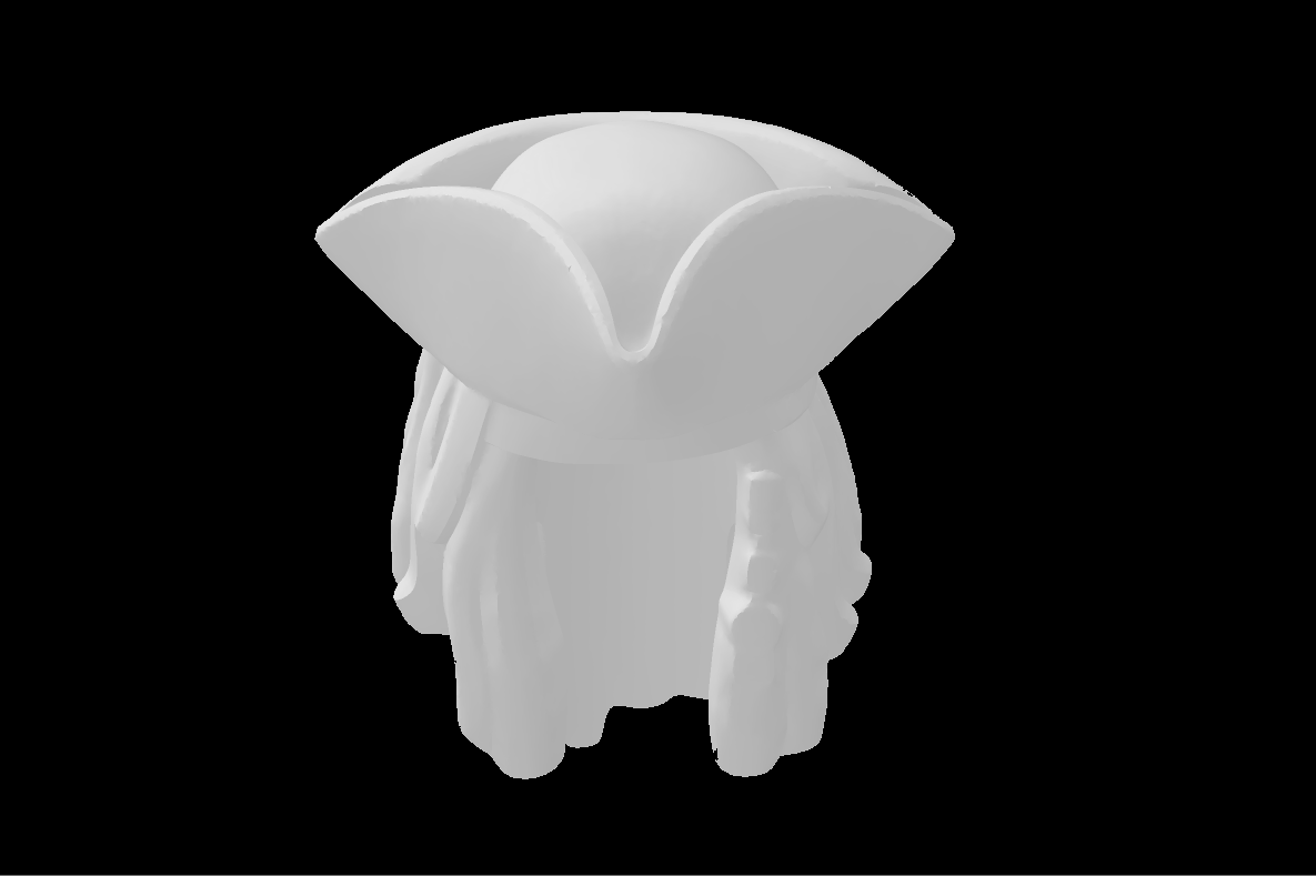 Lego Compatible (7414.dat) Minifig Hair Combo Hair with Hat Dreadlocks over Shoulders Short with Pirate Tricorne Bandana Bone and Beads Pattern