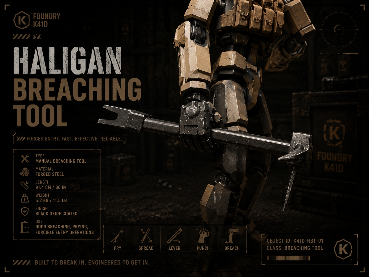 Dummy 13 Halligan Breaching Tool