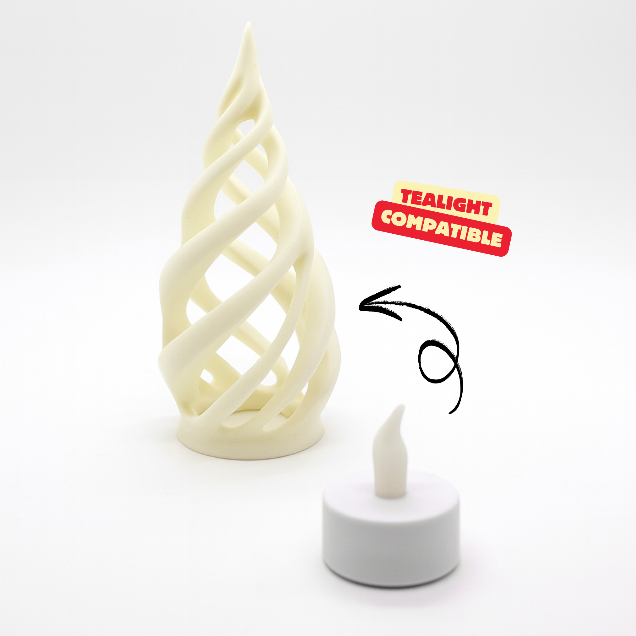 ABSTRACT SWIRL CHRISTMAS TREES / LED TEALIGHT TREE / CHRISTMAS DECOR / HOMEDECOR — miniatura 3