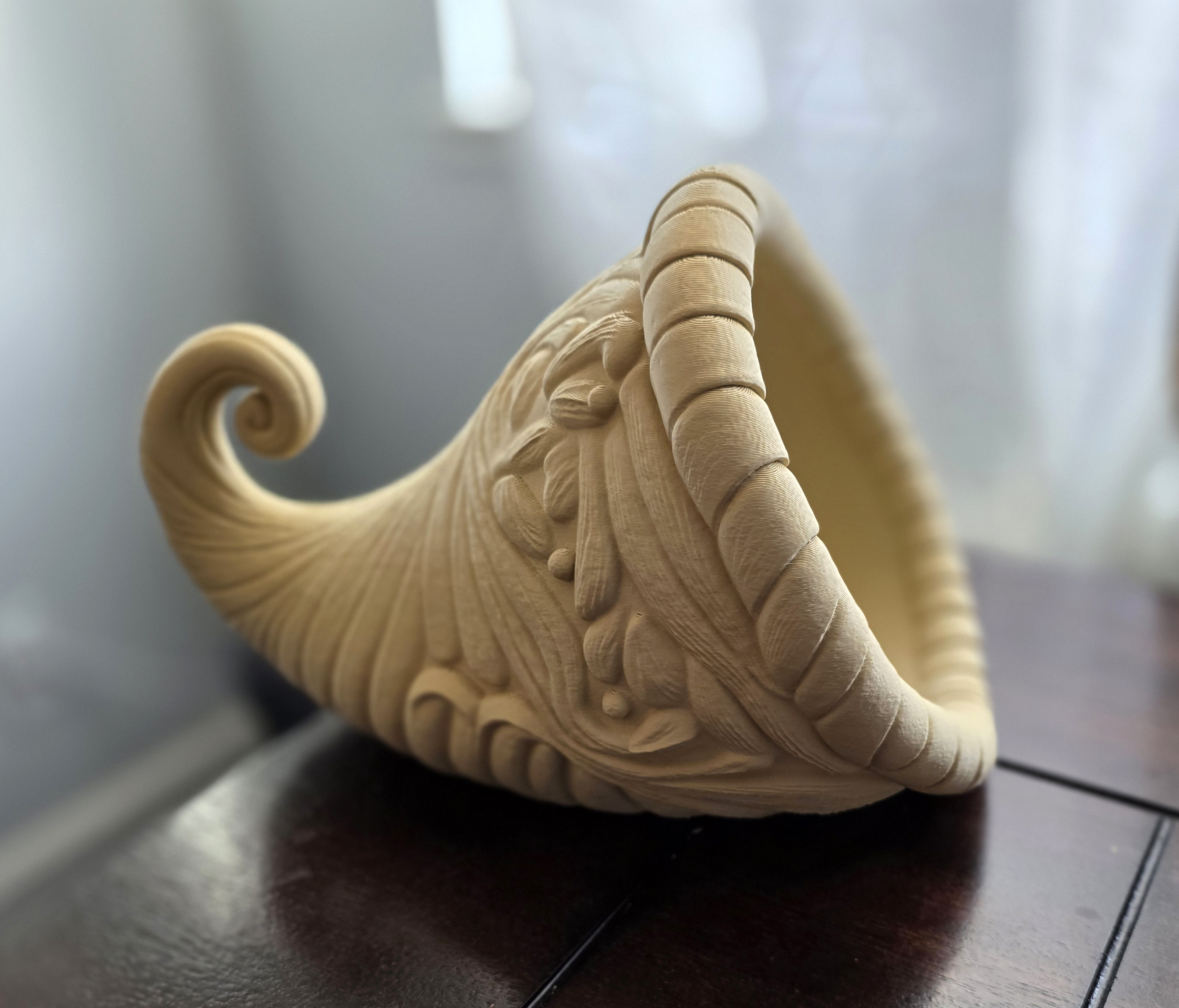 Carved Wooden Cornucopia