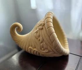 Carved Wooden Cornucopia