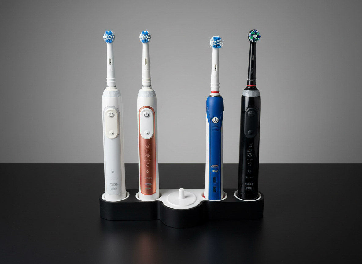 Oral-B Quad Toothbrush Station – Integrated Charger & Drip Tray