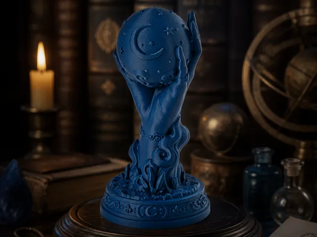 Celestial Hand – Moon & Stars Sphere Sculpture