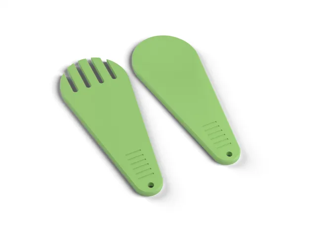 Salad Hands - Pair of Paddle Salad Servers with Tines and Scoop, No Supports (OpenSCAD)