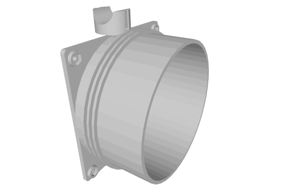 80 x 80 mm fan duct 3D model