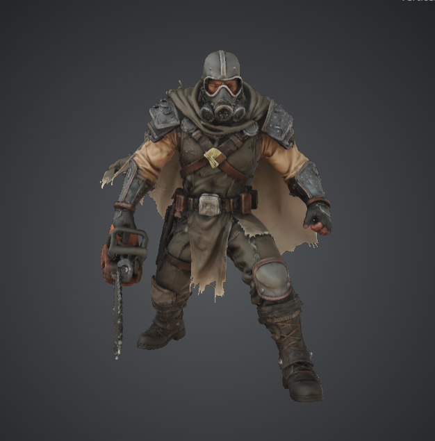 Post-Apocalyptic Raider STL – Gas Mask Chainsaw Warrior 3D Printable Miniature