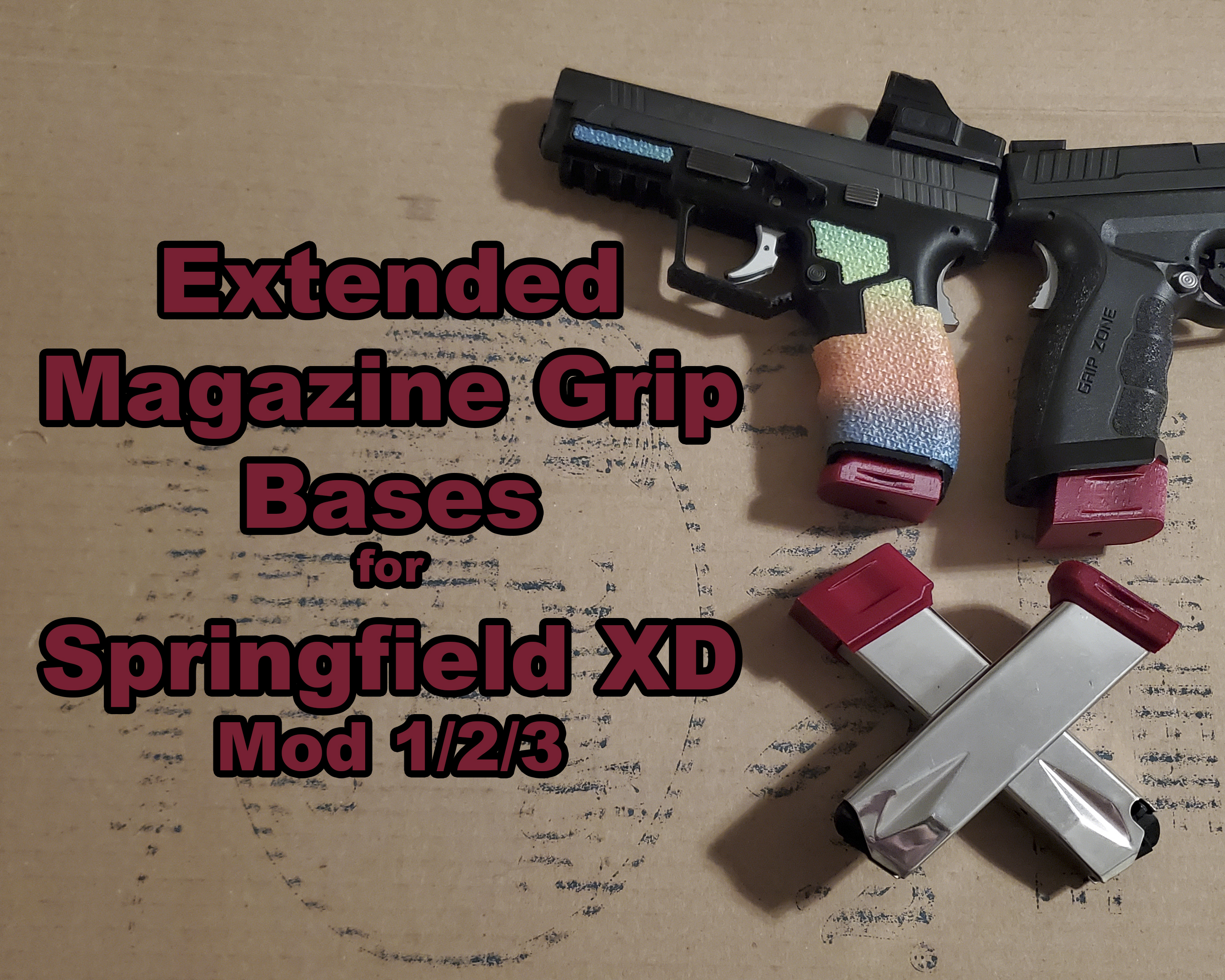 Extended Magazine Grip Blocks for Springfield XD 9/40