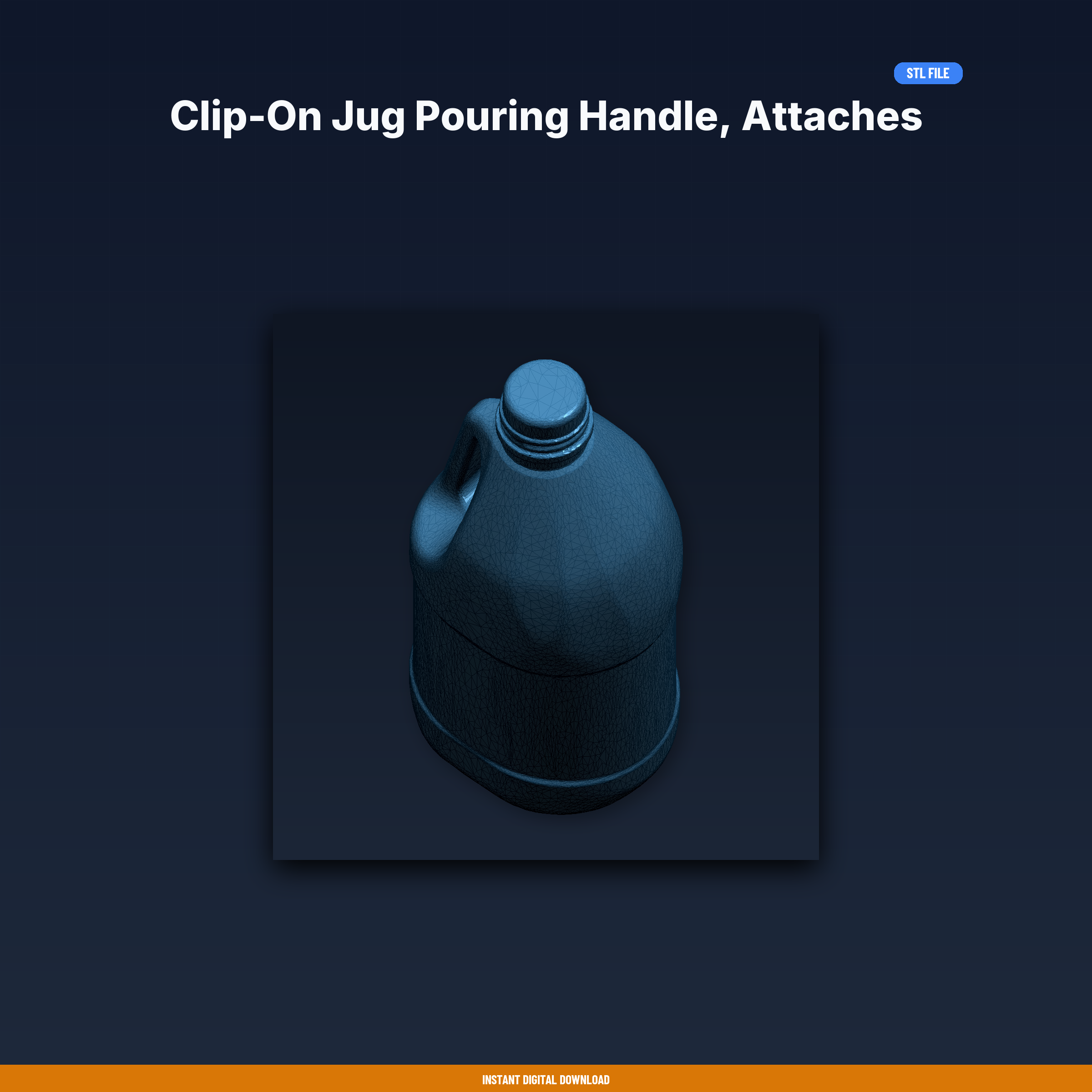 Clip-On Jug Pouring Handle, Attaches To Milk Cartons, Easy Grip - 3D Printable STL File