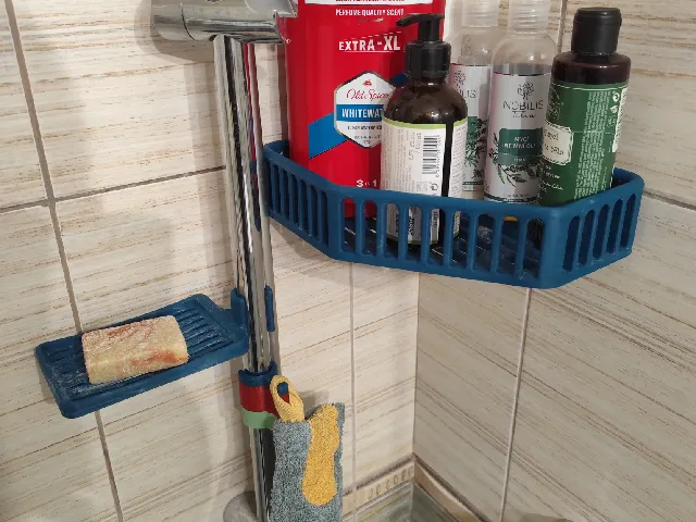 Bathroom shelf, soap tray, clip-on hook