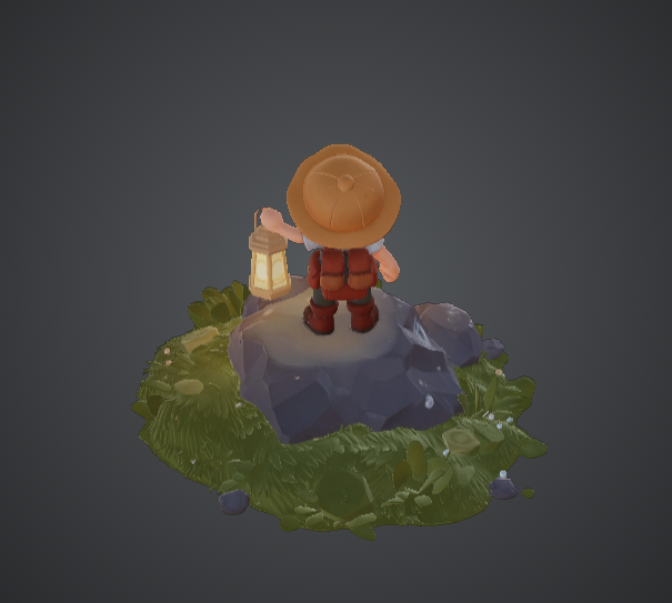 Cute Young Explorer with Lantern – Adventure Boy Figurine — miniatura 3