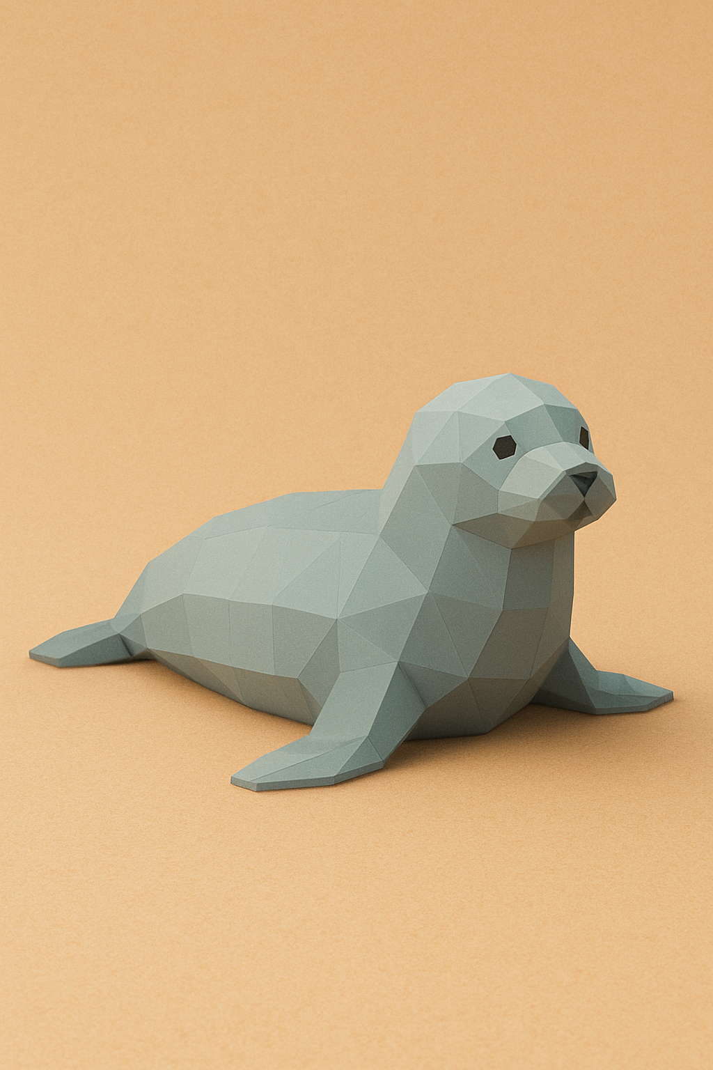 Low poly seal lying down