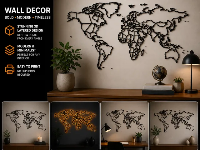 World map wall art