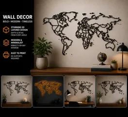 World map wall art