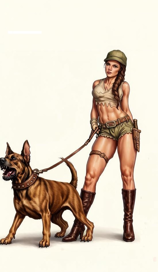 the girl with the dog