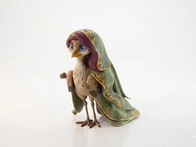 Lady Bird Hooded Figure Female Statue 3D Printable