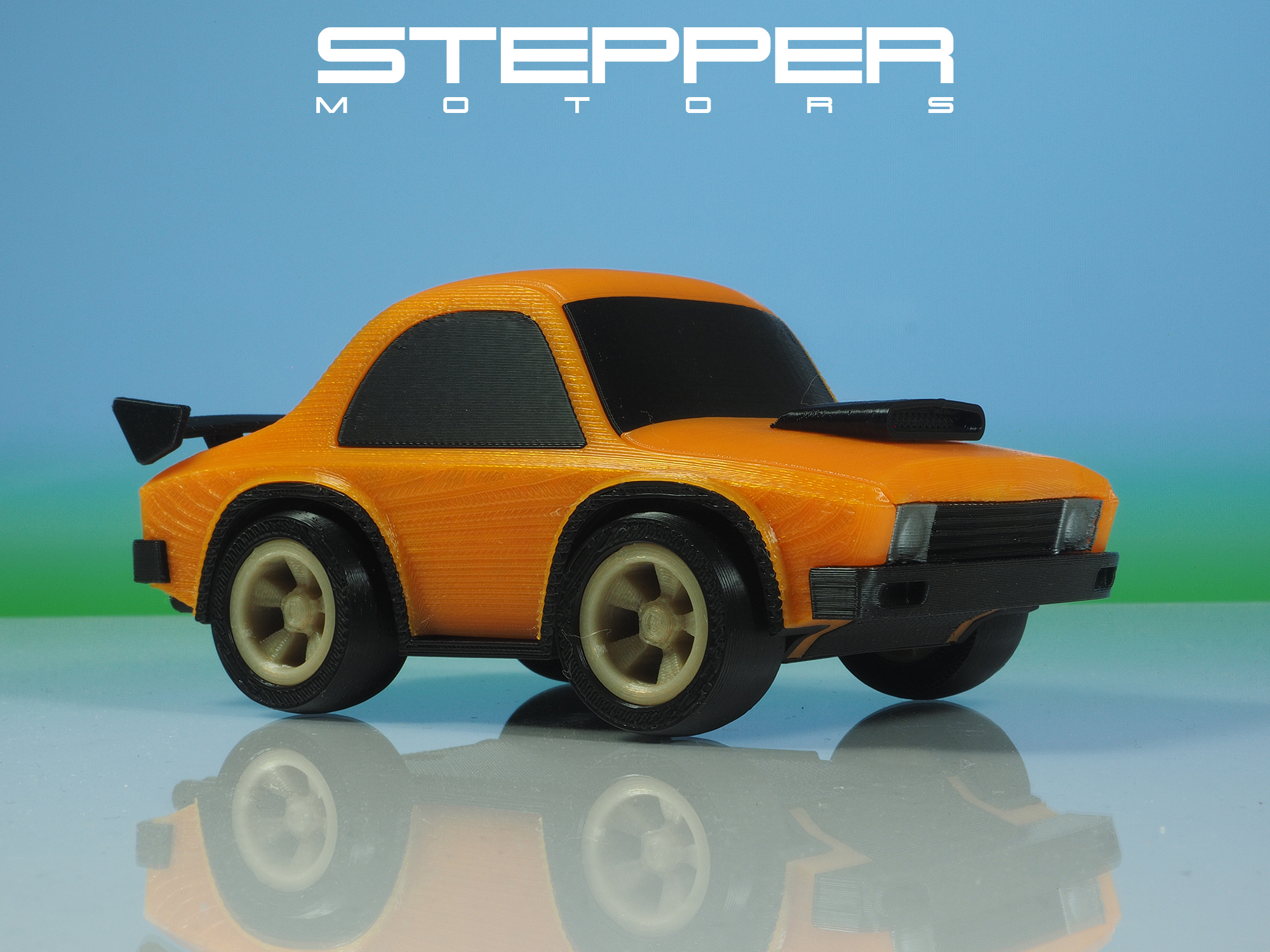 Stepper Motors tooned 70's V8 Aussie Muscle toy car - multi-part - no supports - easy print