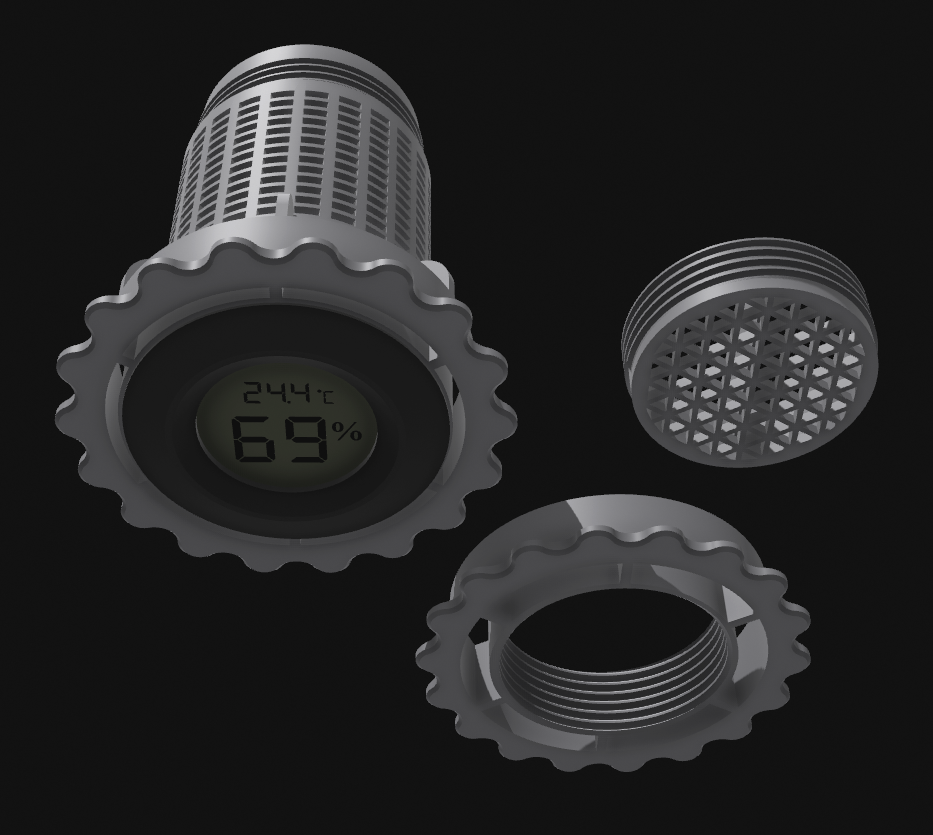 Desiccant Spool Holder + Hygrometer