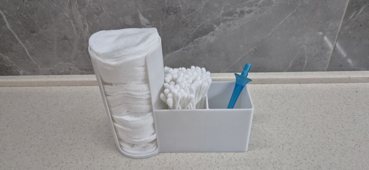 Toilet organizer cotton disk and swab holder