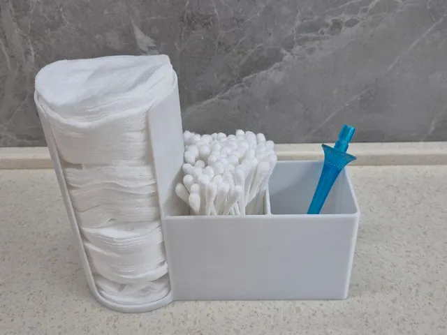 Toilet organizer cotton disk and swab holder