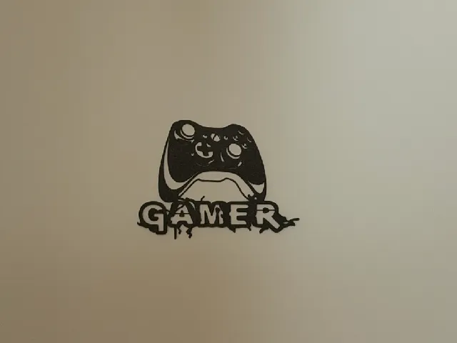 Gamer Logo Wall Art (AR Fixed & Flipped for Textured Plate - Remix)