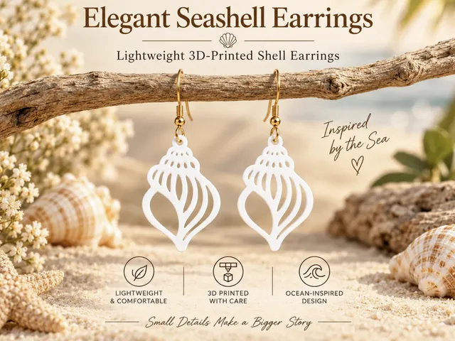 Seashell Earrings – 3D Printable Jewelry