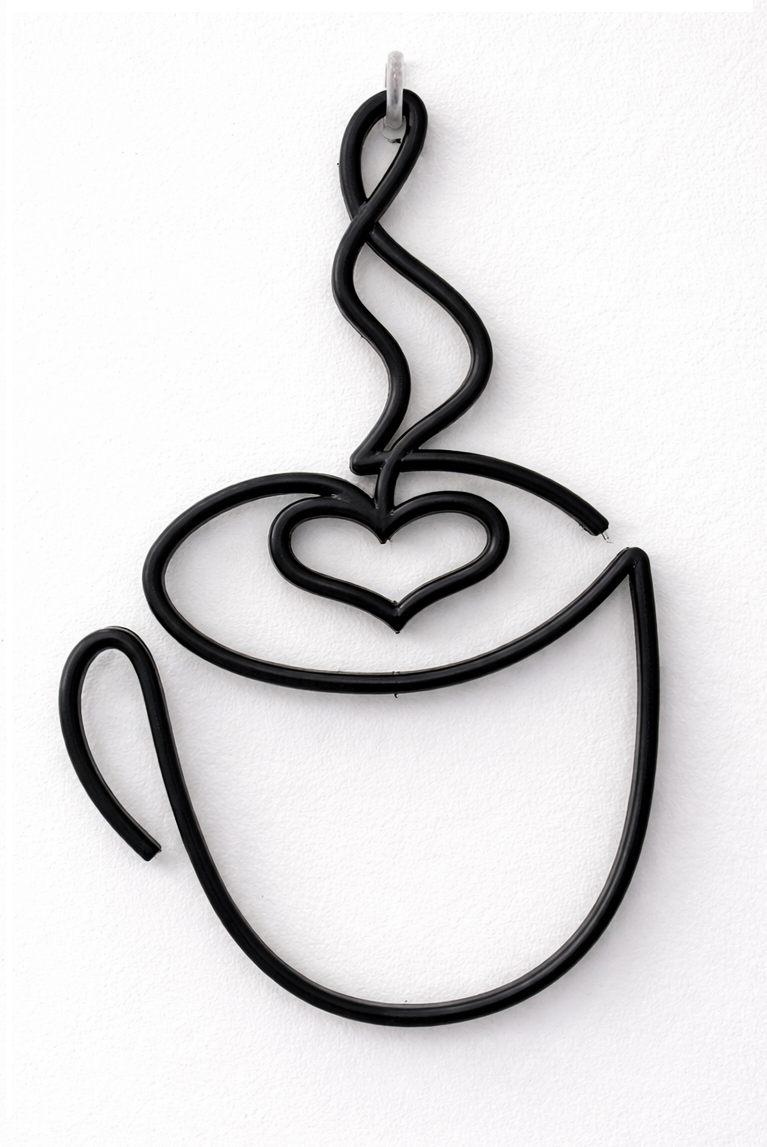 Cup with heart silhouette decoration