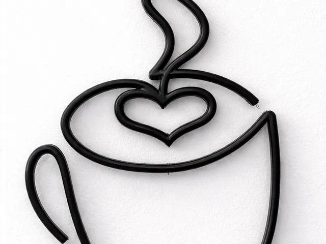 Cup with heart silhouette decoration
