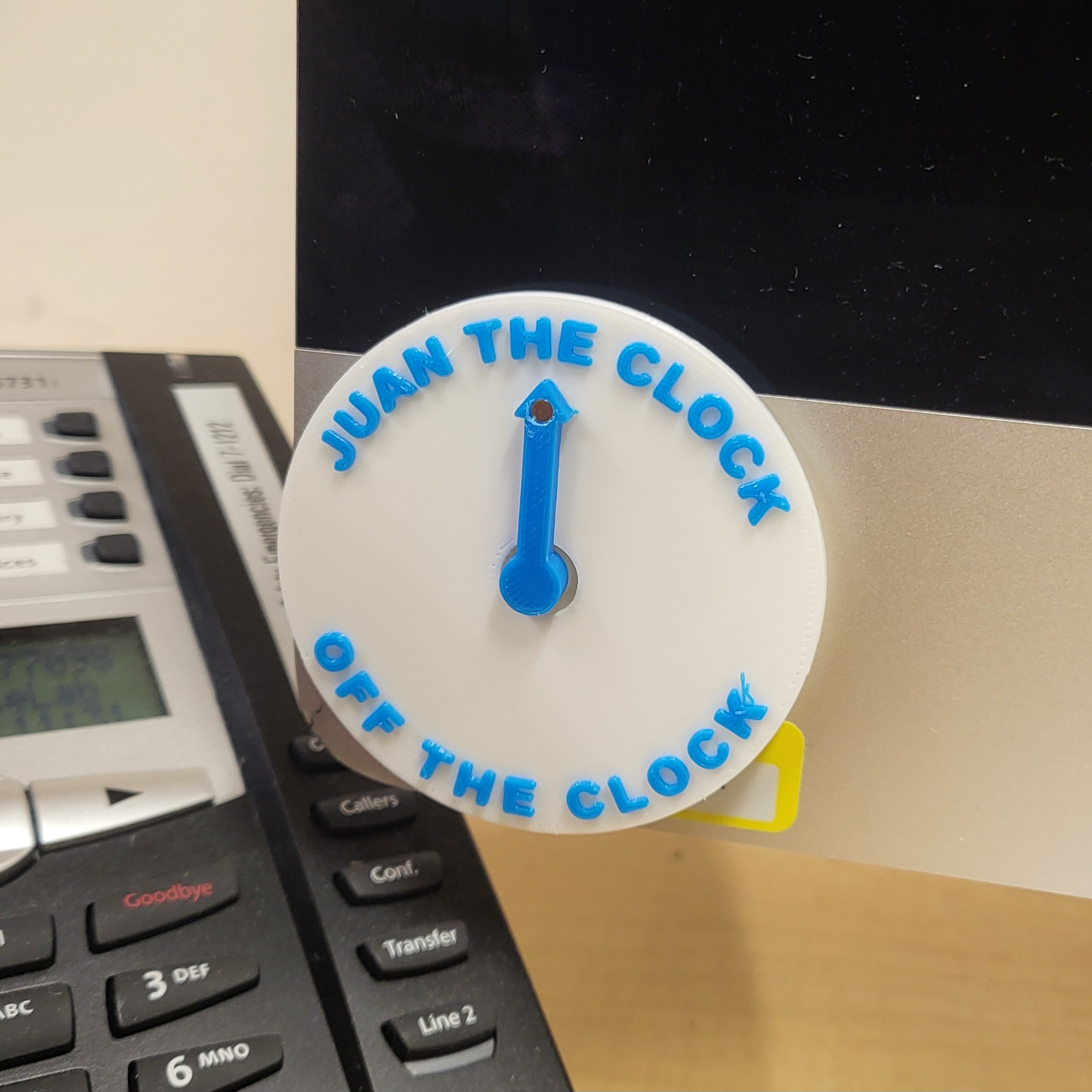 On the Clock/Off the Clock nametag assembly