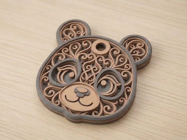 Panda Ornate Bear Pendant keychain