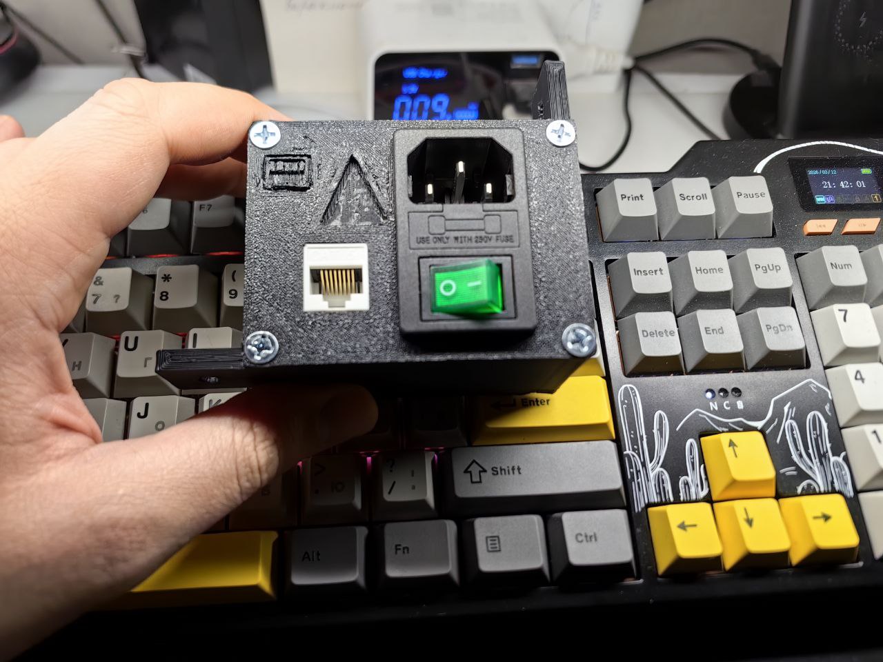 Inputting power and network into the rack