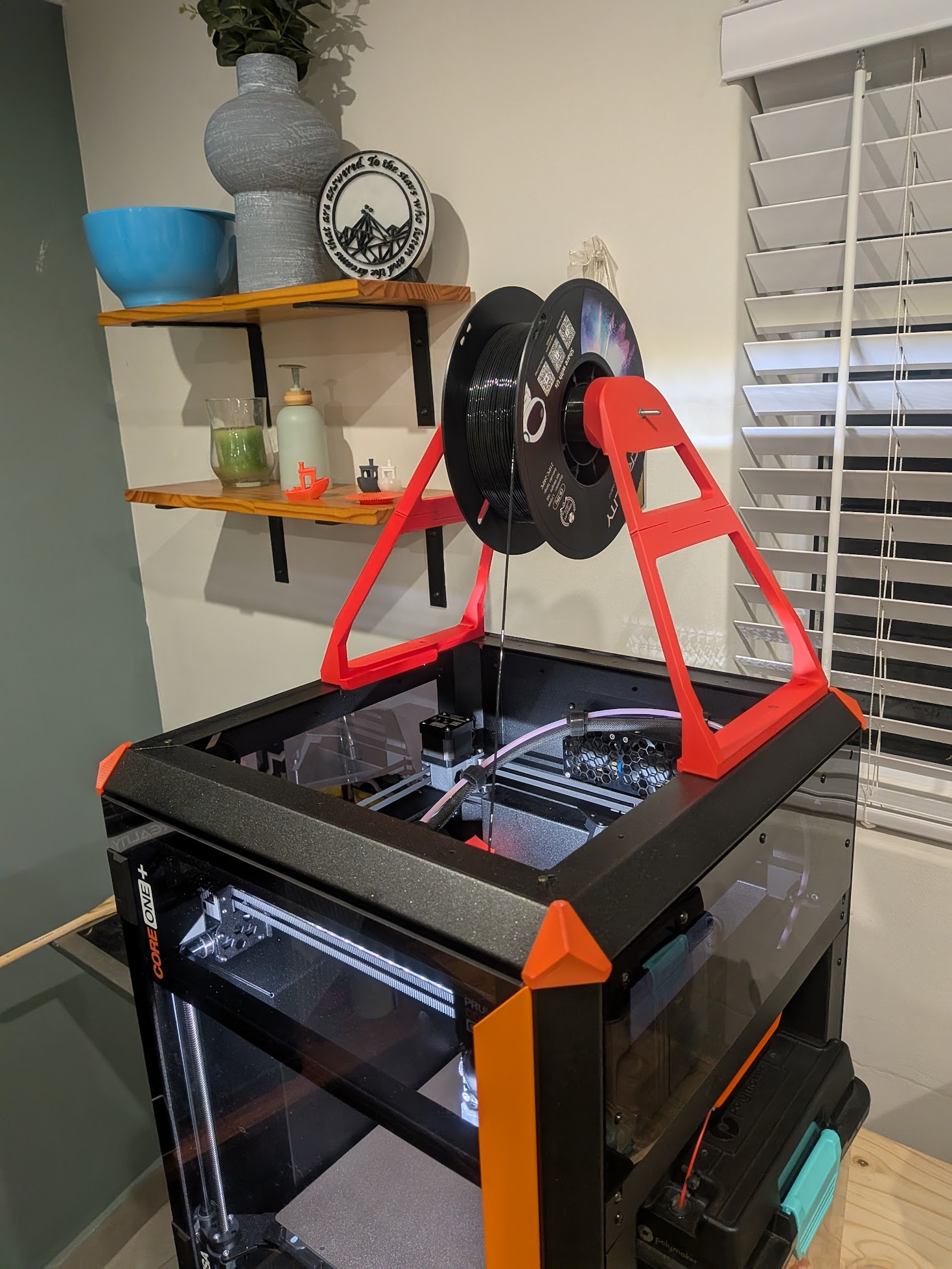 Top Fed Fillament spool holder bracket for Core One