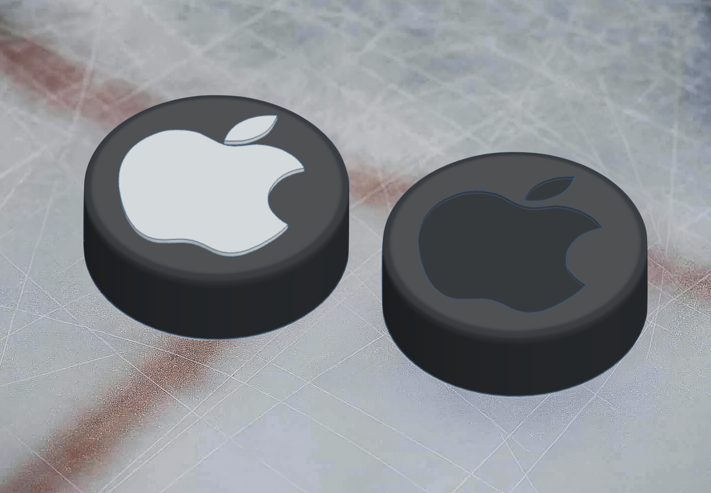 Apple Logo Hockey Puck