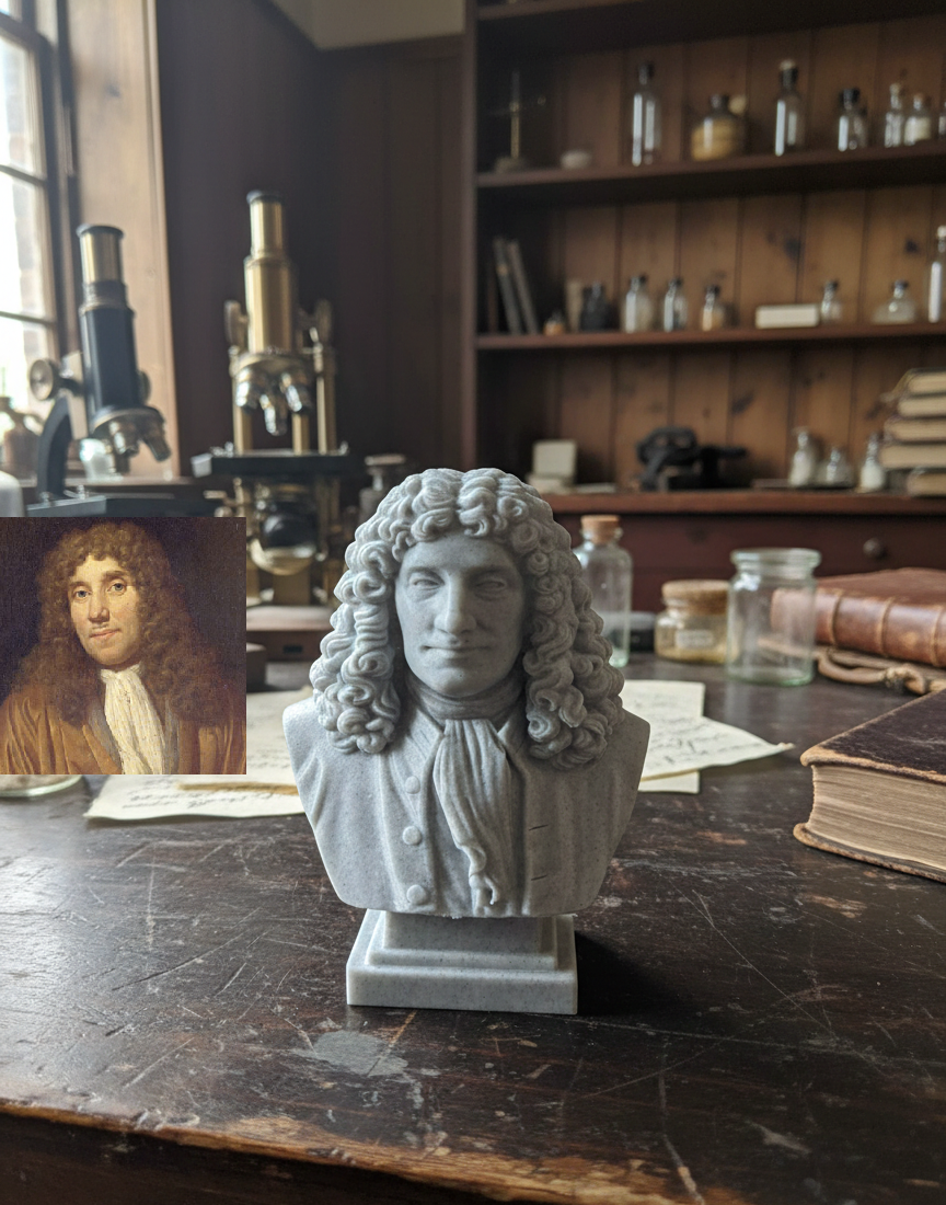 Antoni(e) (Antoine) van Leeuwenhoek -bust