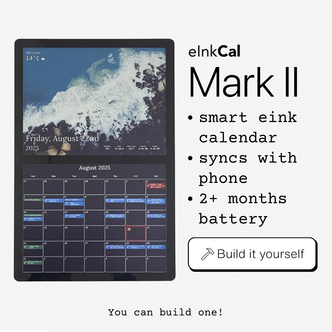 eInkCal Mark II - FULLY PRINTABLE