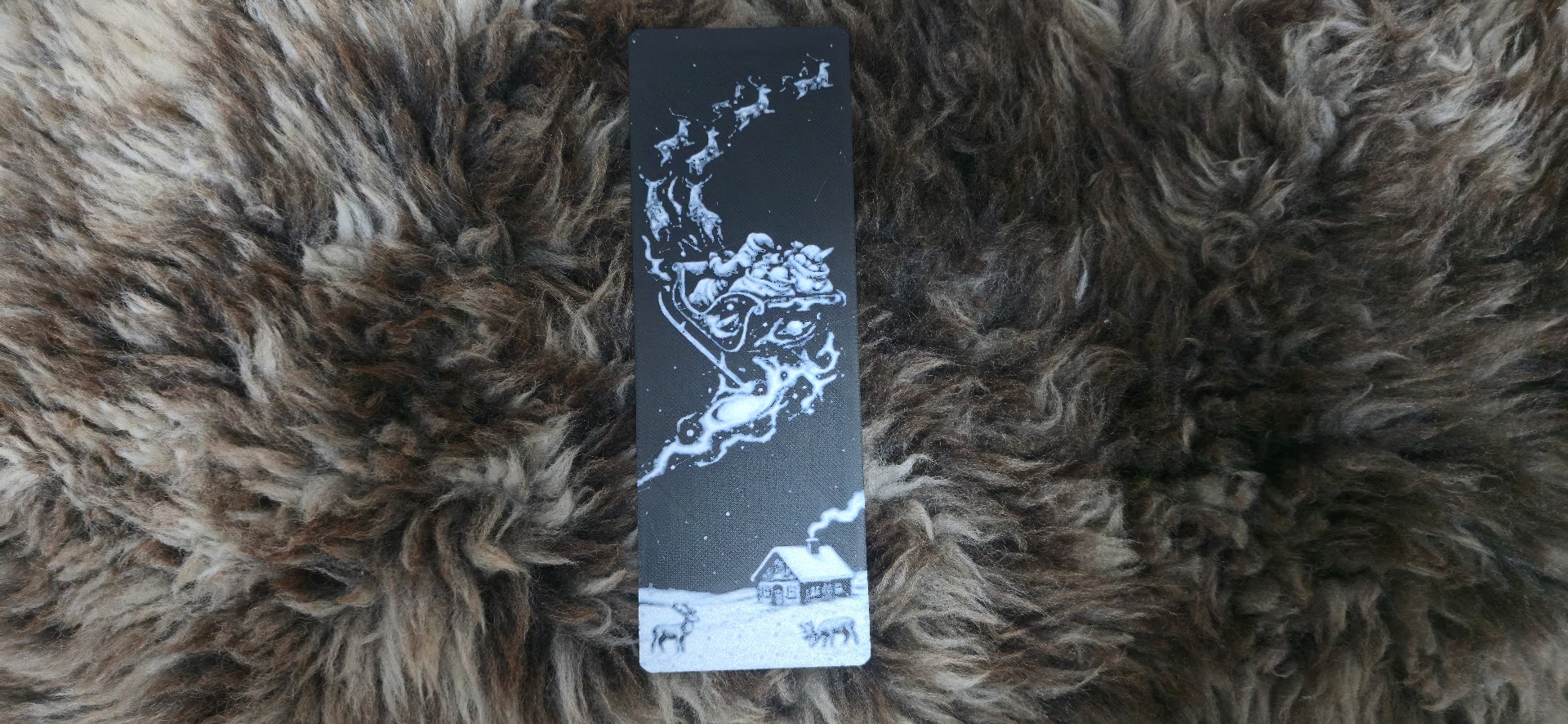 Santa's Sleigh Cosmic Flight Christmas Bookmark