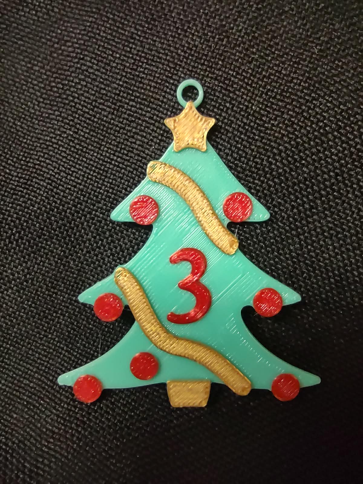 3 Number - Christmas Tree with Baubles, Tinsels and Star