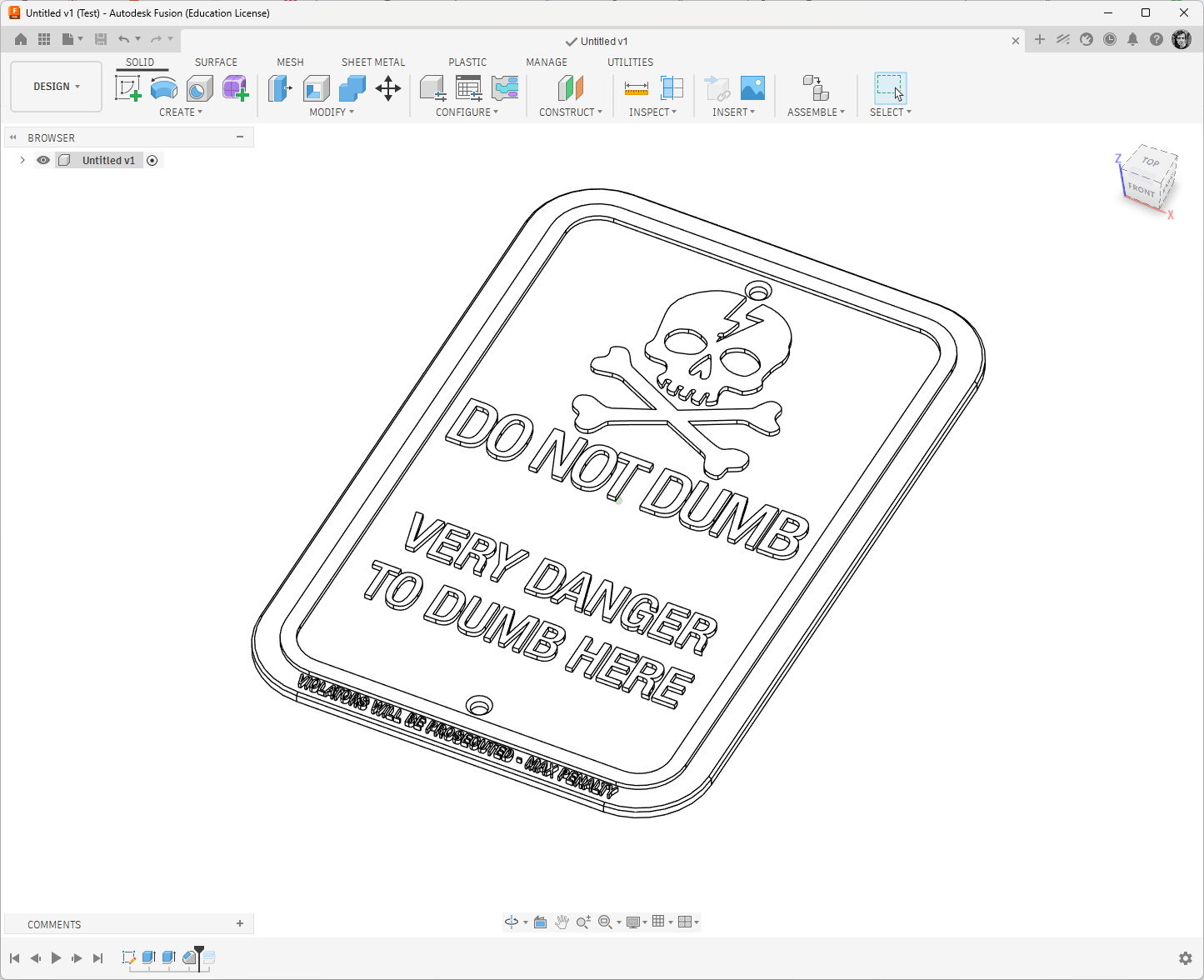Miniatura 3 do modelo 3D Do not dumb sign