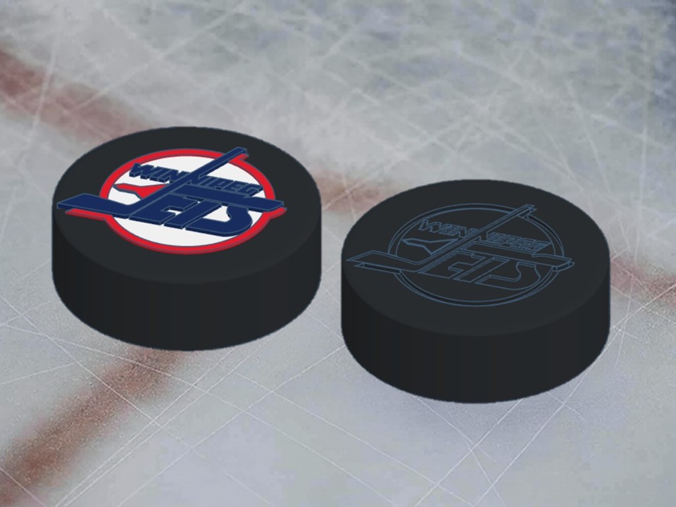 Winnipeg Jets 1990s NHL Hockey Puck Logo