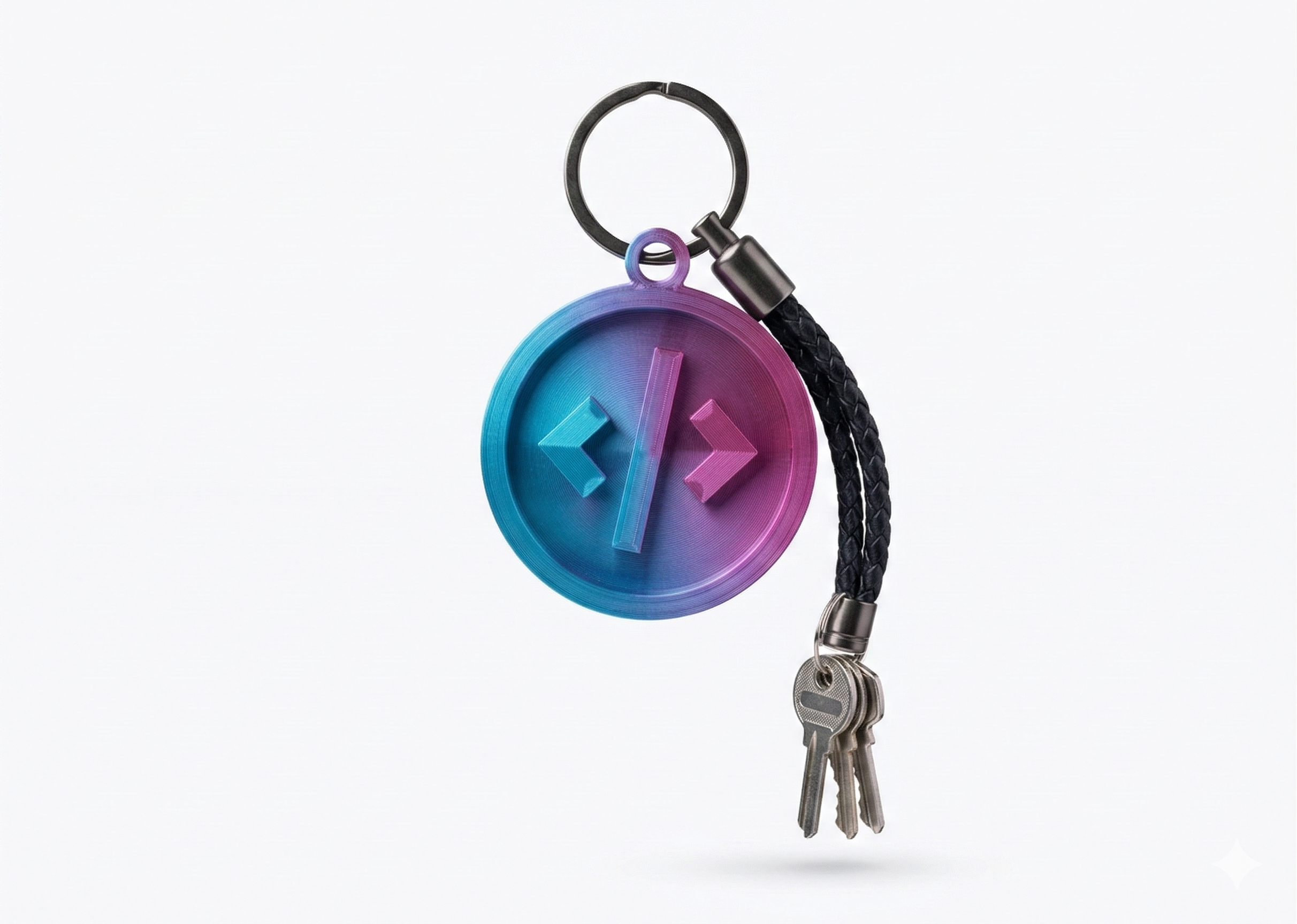 </> Programmer Keychain | Minimalist Coding Symbol Tag