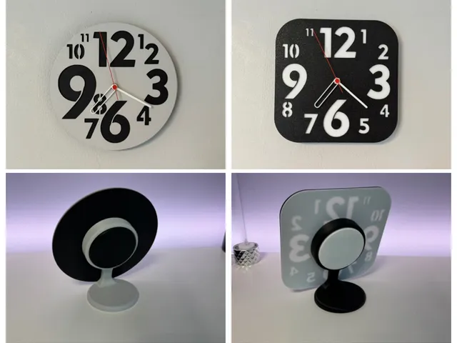 Wall / Desk clock square and round 200 mm