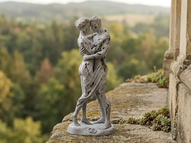 LOVE IS PAIN: SHATTERED EMBRACE!  Deeply Emotional Statue
