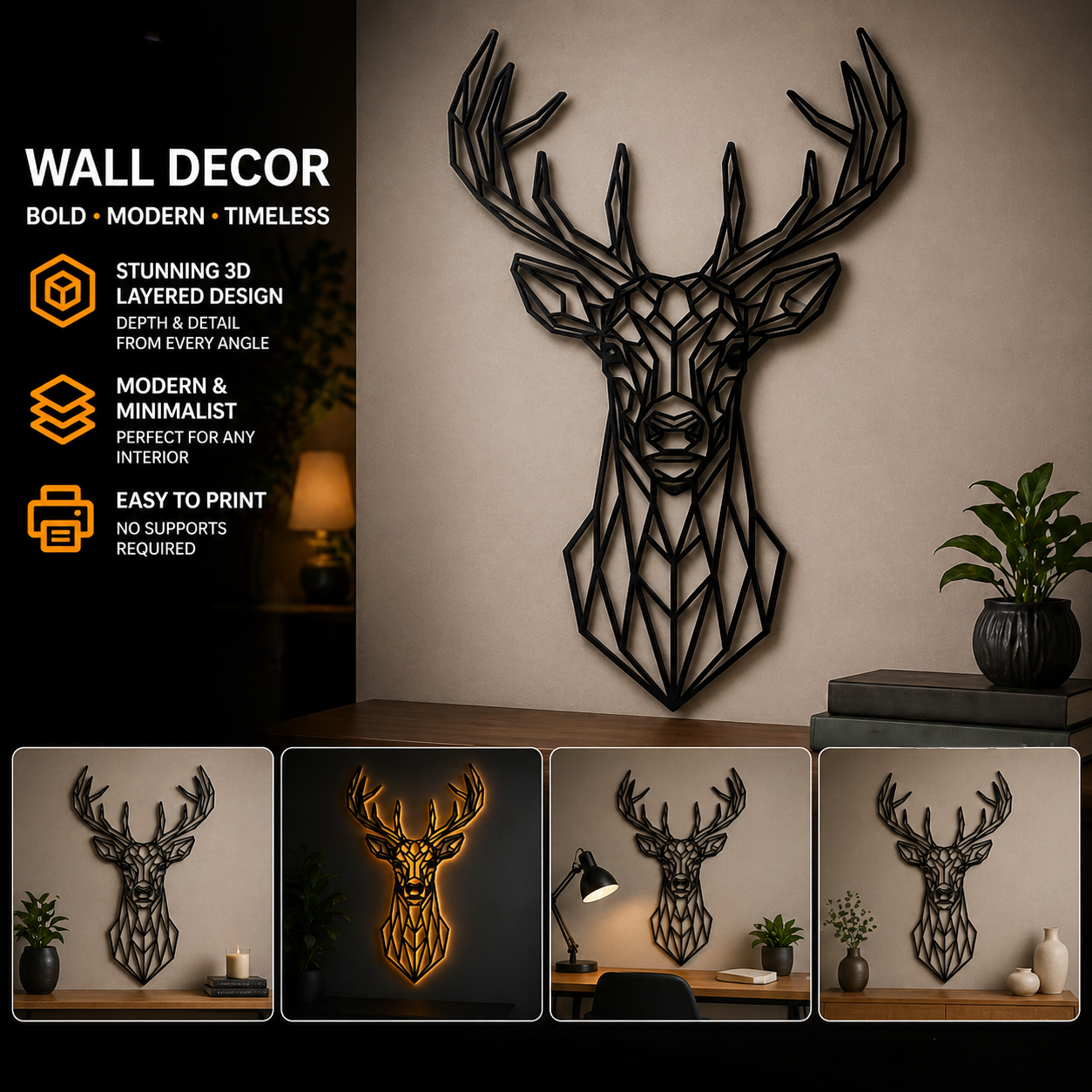 Deer modern wall art