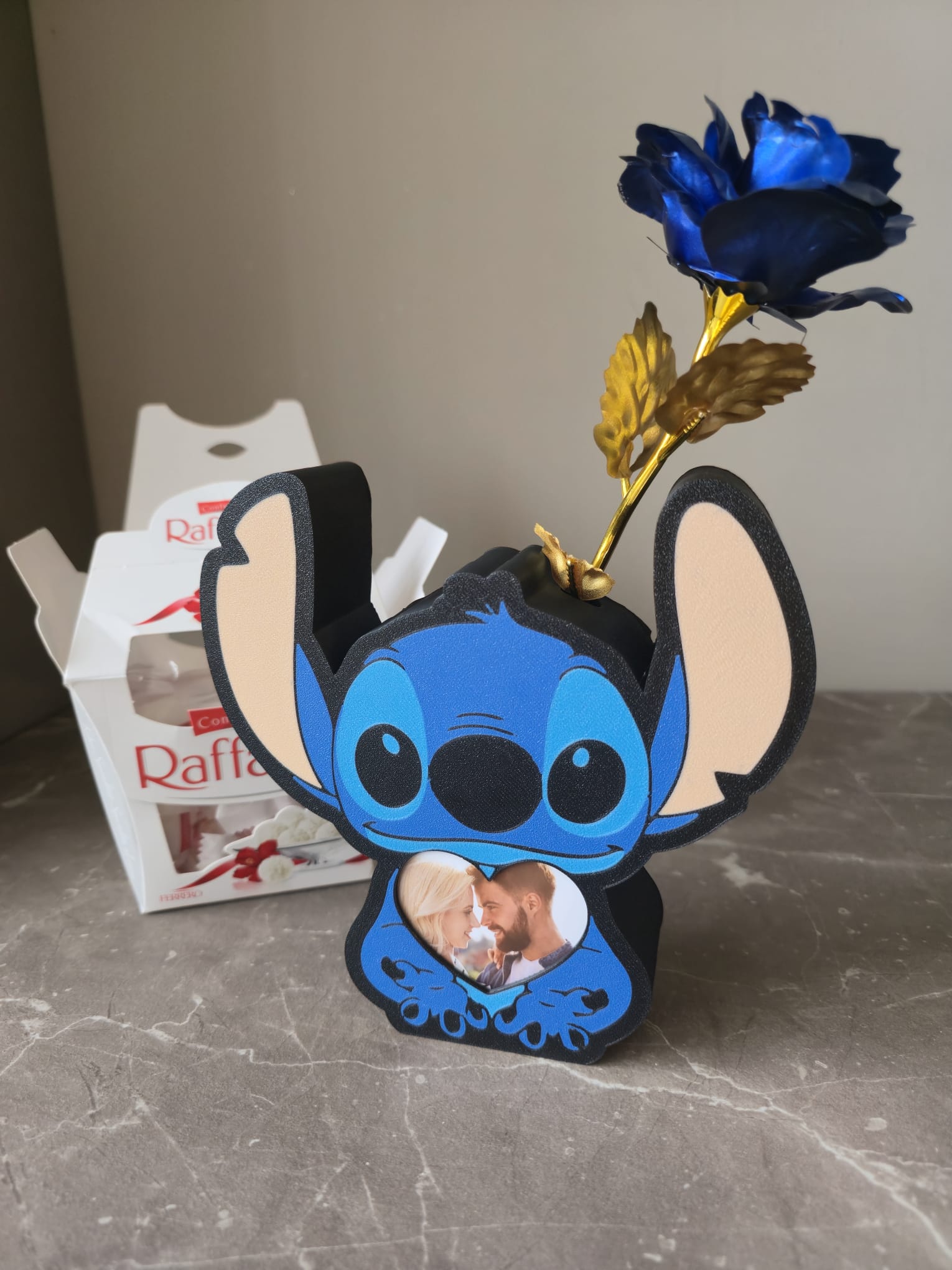 Stitch Valentine's Gift Box - Heart Photo Frame & Rose Holder