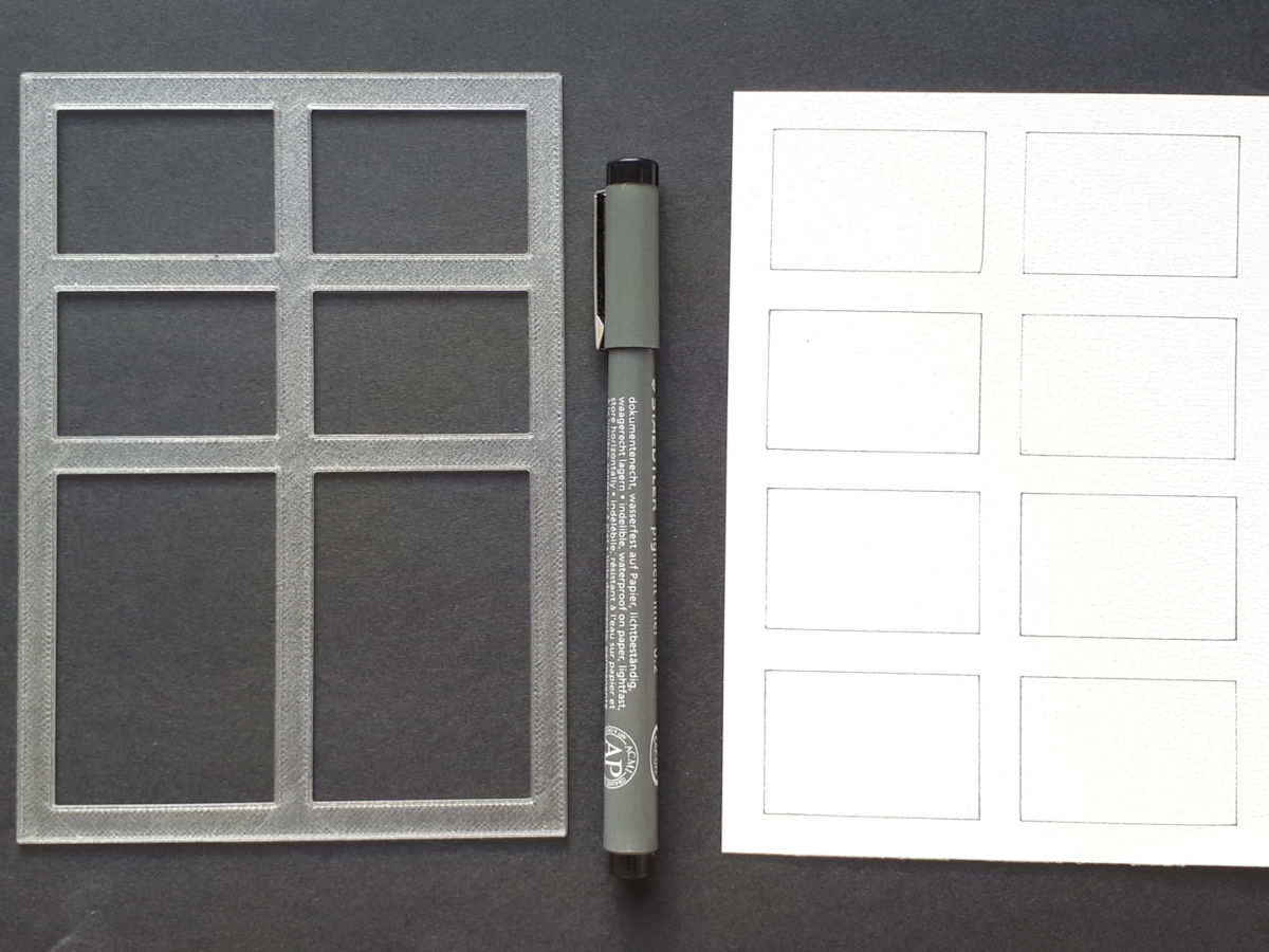 Water paint help tool: tempalate to draw miniatures