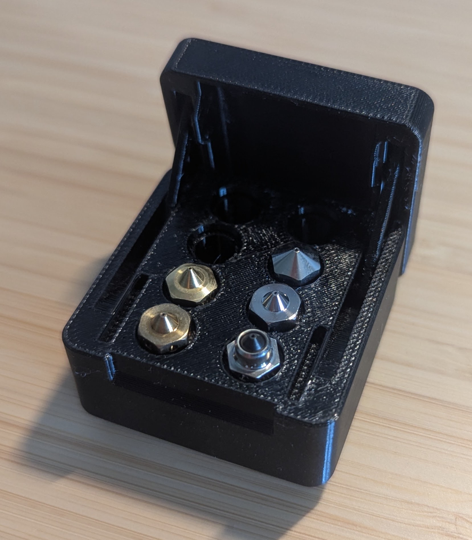 Remixed Hinged Nozzle Box - Gridfinity compatible 3D model thumbnail