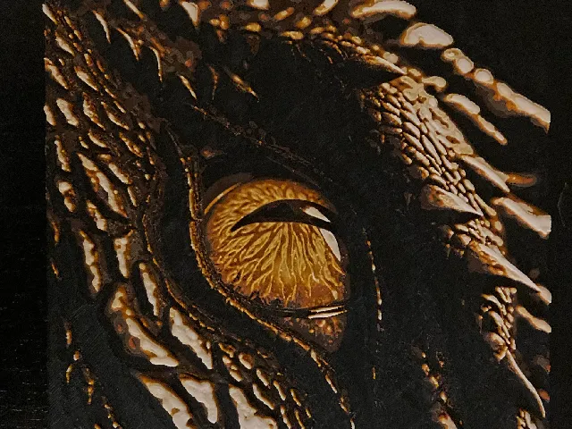 The  Detail of Mighty Dragon Eye with Dark Skin - HueForge