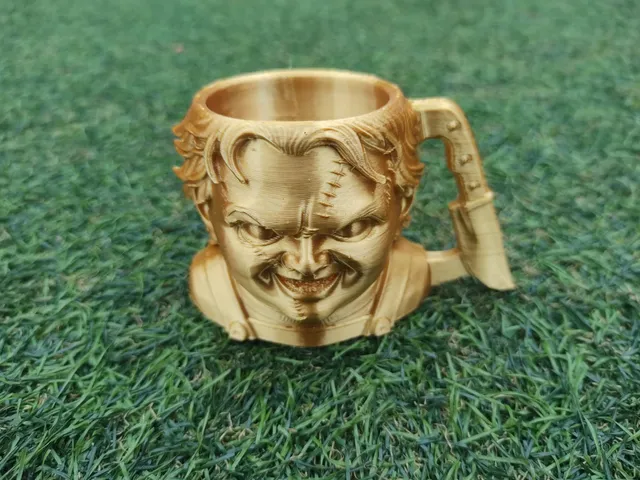 Stitched Horror Doll Face Mug – Creepy Grin Monster Cup