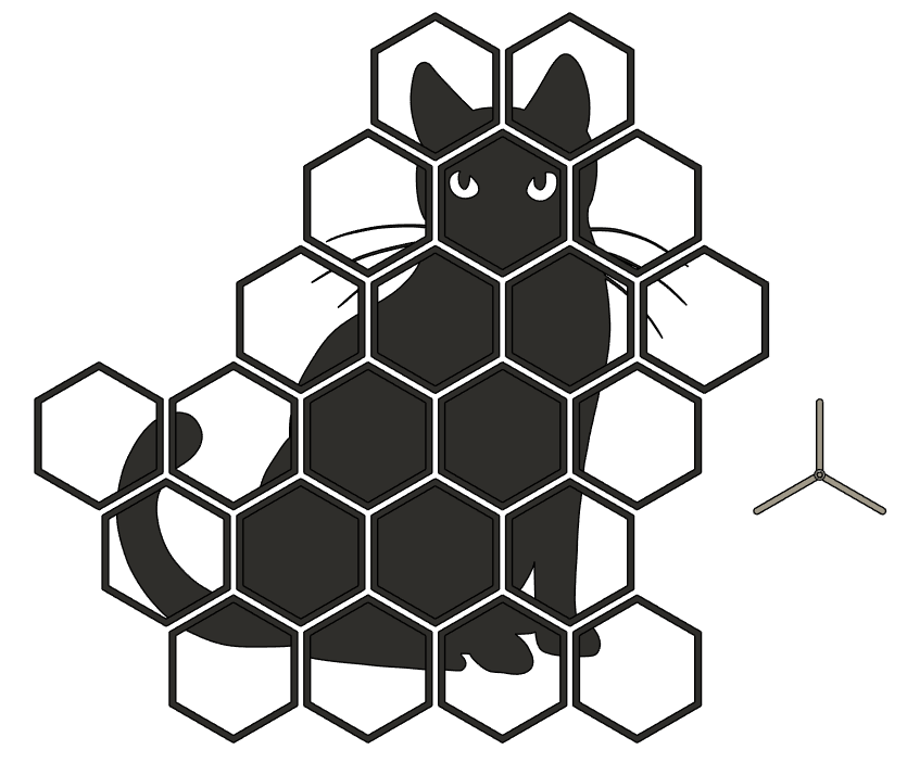 Hexagonal Cat Wall Art (with Alignment Tool)