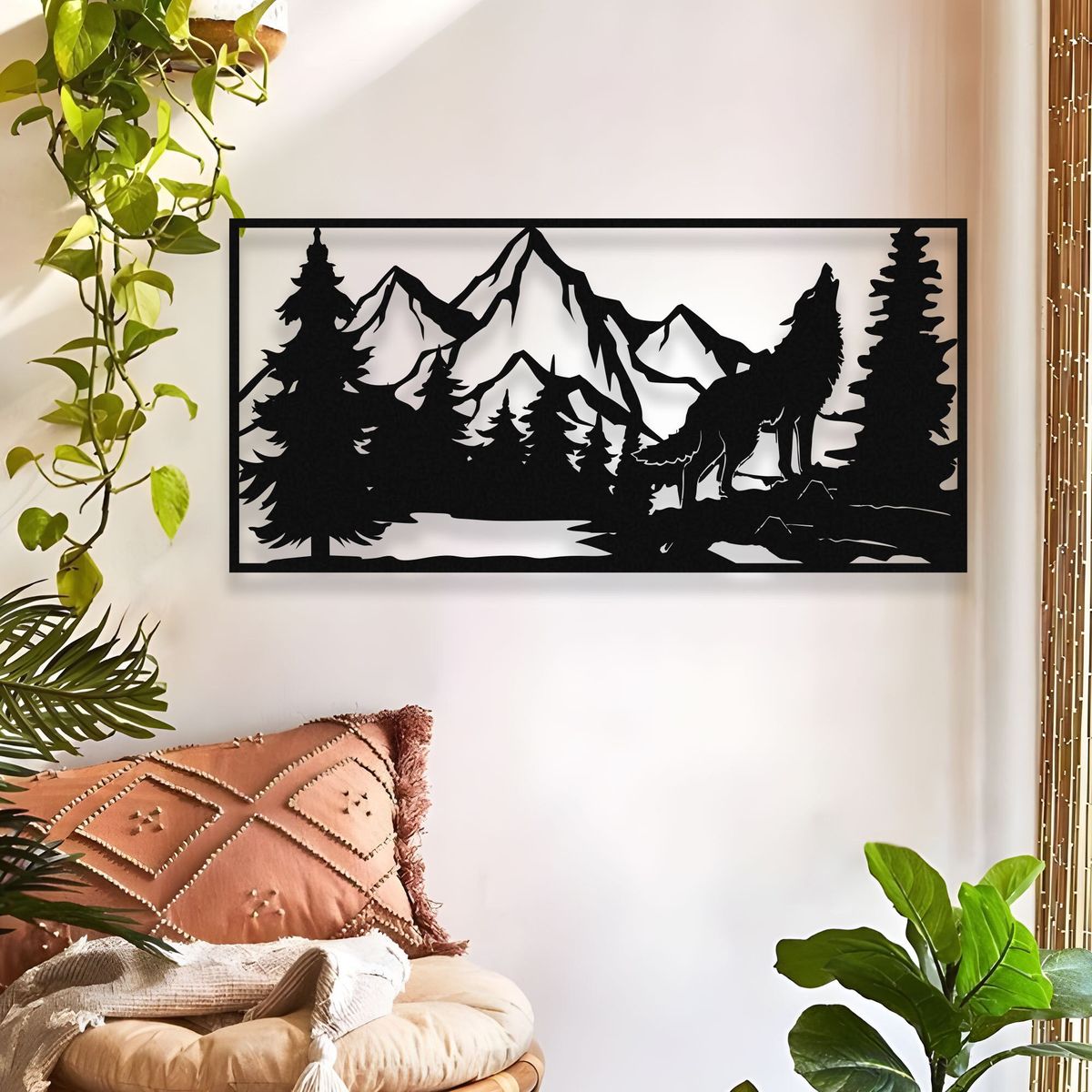 WallArt Mountains Wolf Nature 001